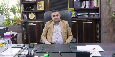 Ali Qayas Abdul-Jabber, director general of the Iraqi Oil Tankers Company, at his office in May 2023. (ALI AL-AQILY/Iraq Oil Report)